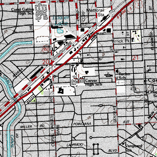 Topographic Map of George Washington Carver Elementary School, FL