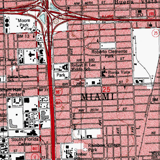 Topographic Map of Eneida Massas Hartner Elementary School, FL