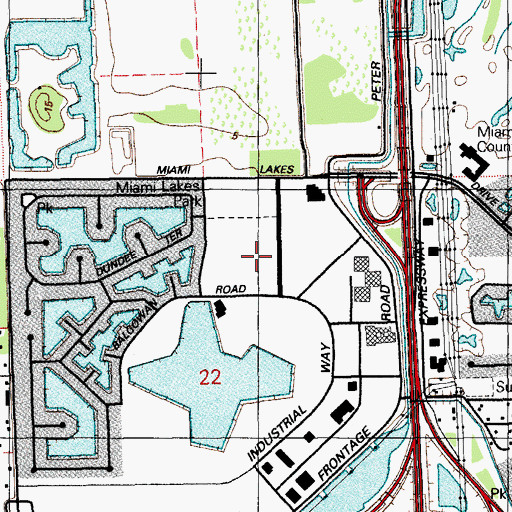Topographic Map of Enrichment Center of Miami Lakes, FL
