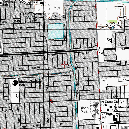 Topographic Map of Evelyn King Day Care Center, FL