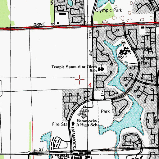 Topographic Map of Felix Varela Senior High School, FL