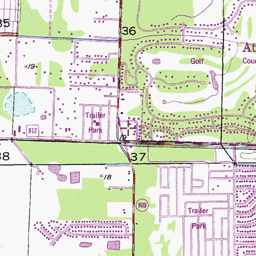 Topographic Map of Fire Station Number 43, FL