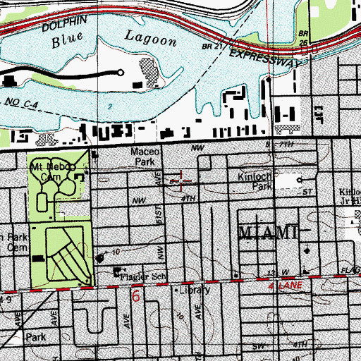 Topographic Map of Elvira Paulin Family Day Care Center, FL