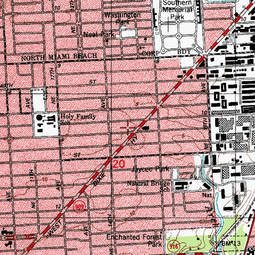 Topographic Map of Dixie Shopping Center, FL