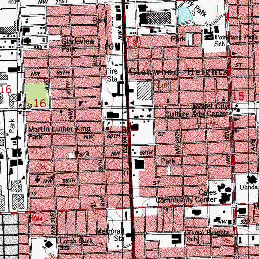 Topographic Map of Doctor Martin Luther King Junior Station, FL