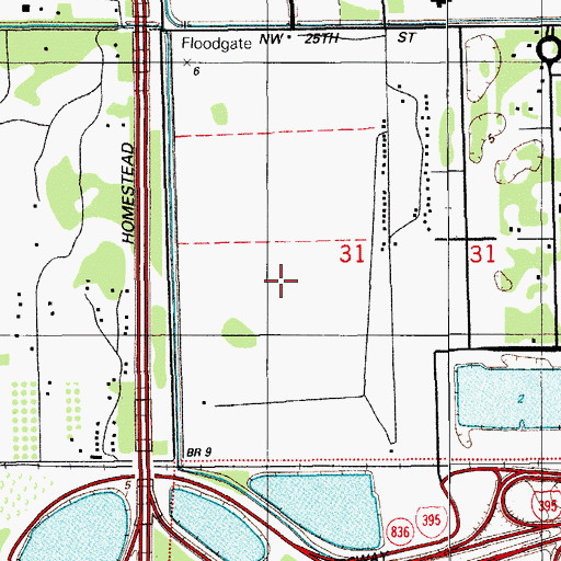 Topographic Map of Dolphin Mall, FL