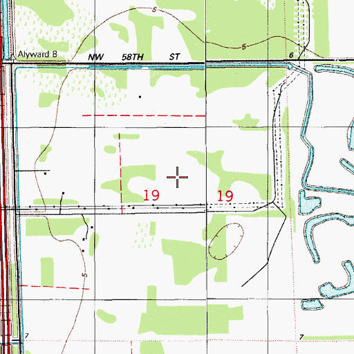 Topographic Map of Doral Middle School, FL