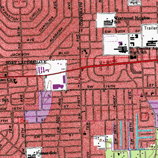 Topographic Map of Early Beginning Elementary School, FL