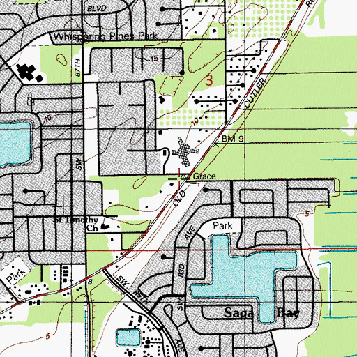 Topographic Map of East Ridge Retirement Village, FL