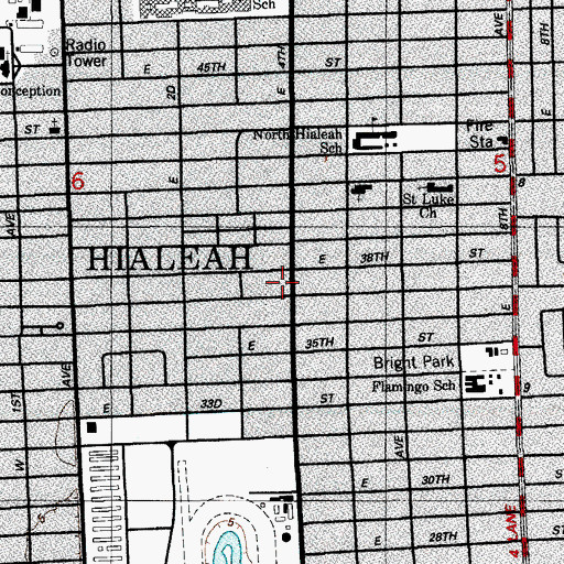 Topographic Map of Edison Private Kindergarten, FL