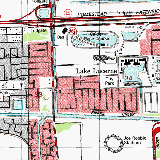 Topographic Map of Edith Hunter Family Day Care Center, FL