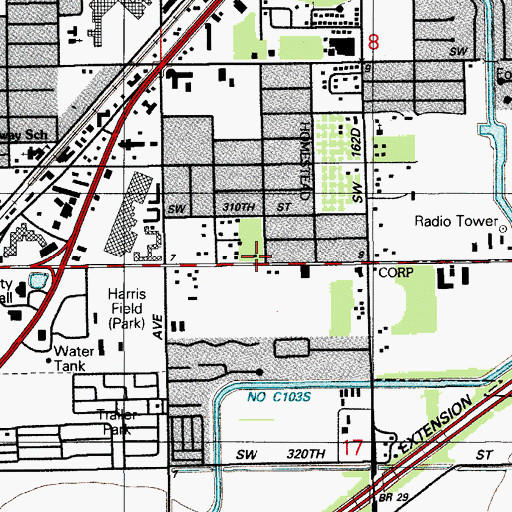 Topographic Map of Eighth Street Day Care Center, FL