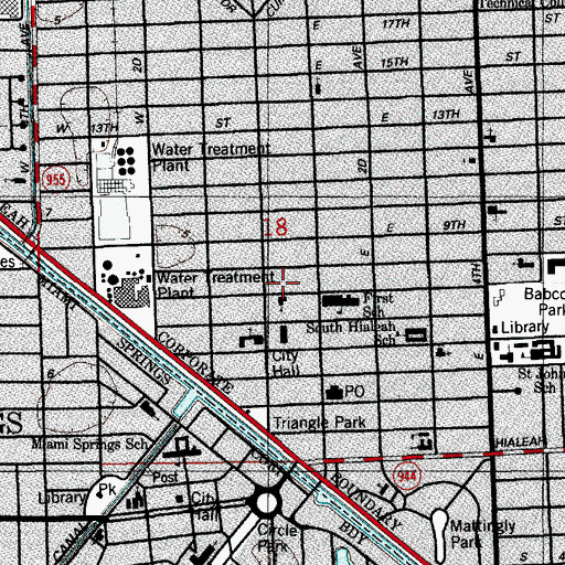 Topographic Map of El Travieso Day Care Center, FL