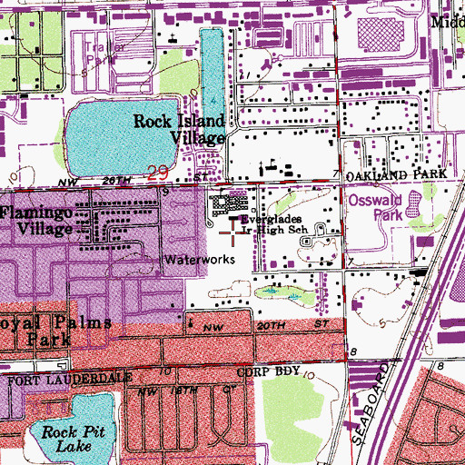 Topographic Map of William Dandy Middle School, FL