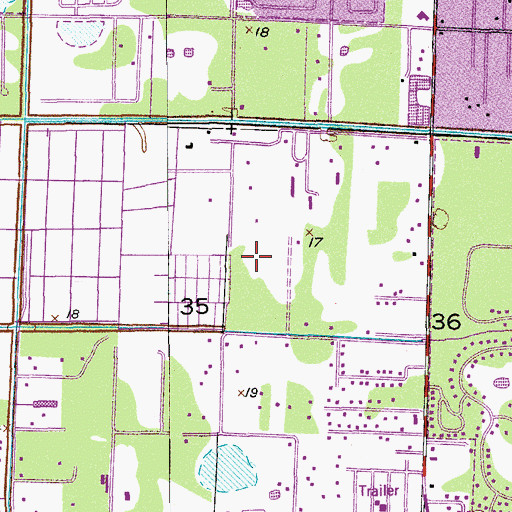 Topographic Map of Diamond View Elementary School, FL