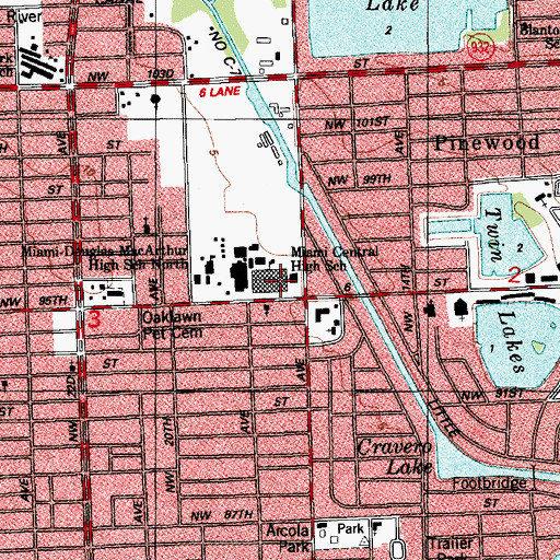 Topographic Map of District Instructional Center 11, FL