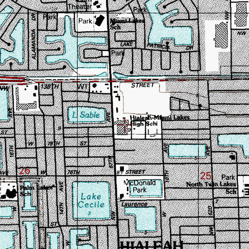 Topographic Map of District Instructional Center 2, FL
