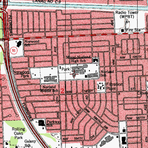 Topographic Map of District Instructional Center 3, FL
