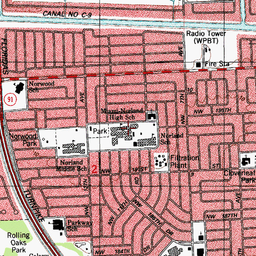 Topographic Map of District Instructional Center 4, FL