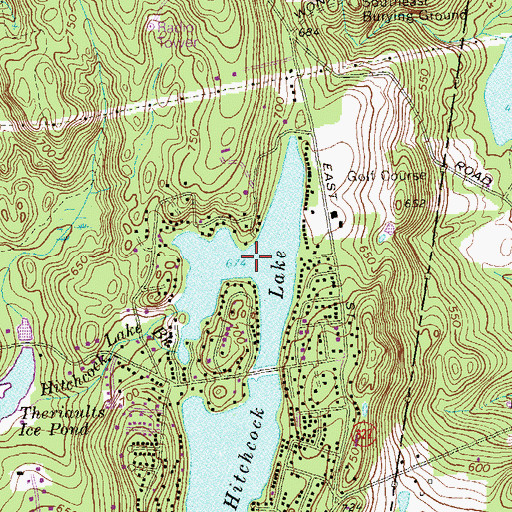 Topographic Map of Hitchcock Lake, CT
