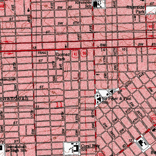 Topographic Map of Cuban Museum of Arts and Culture, FL