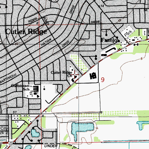 Topographic Map of Cutler Ridge United Methodist Kindergarten, FL