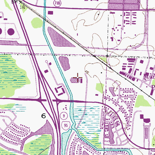 Topographic Map of Columbia Hospital, FL