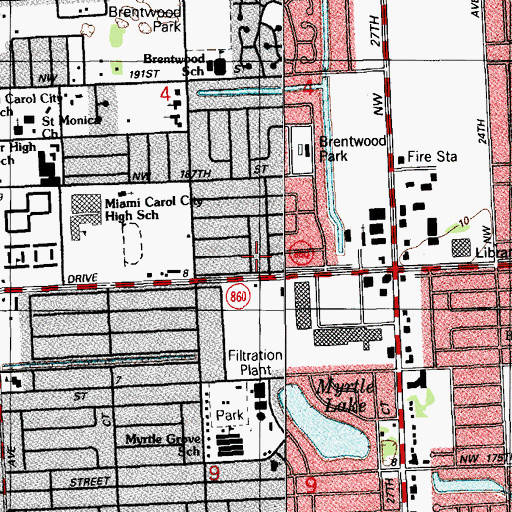 Topographic Map of Comprehensive Day Care Center, FL
