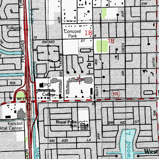Topographic Map of Concord Shopping Center, FL