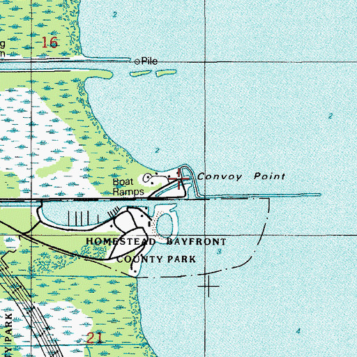 Topographic Map of Convoy Point Visitors Center, FL