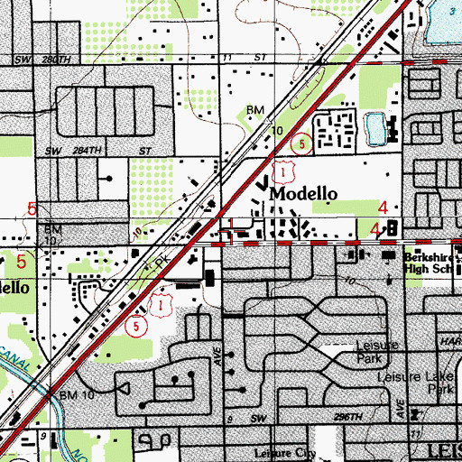 Topographic Map of Coral Castle, FL