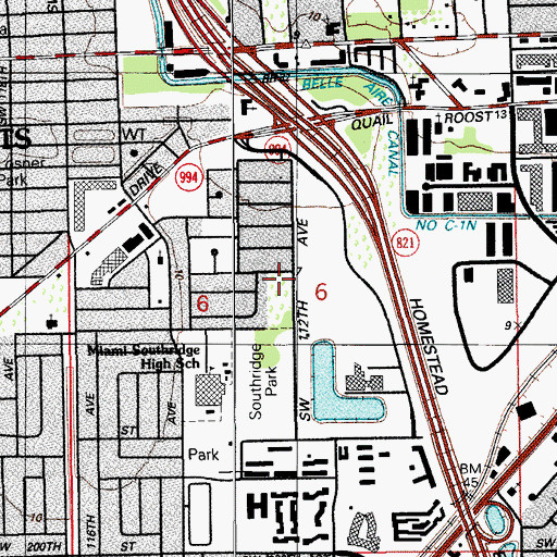 Topographic Map of Coral Reef Montessori Academy School, FL