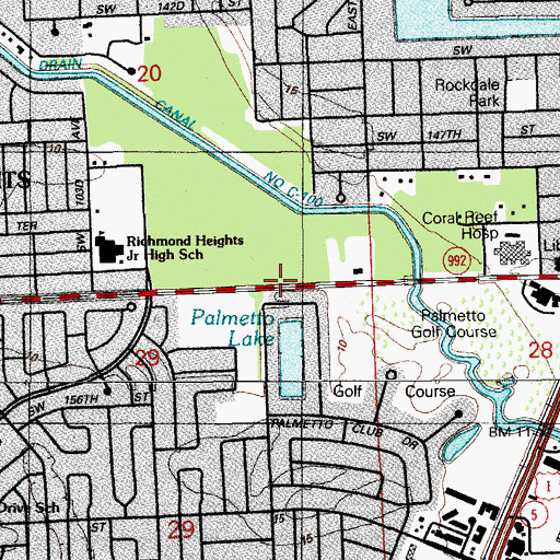 Topographic Map of Coral Reef Nursing and Rehabilitation Center, FL