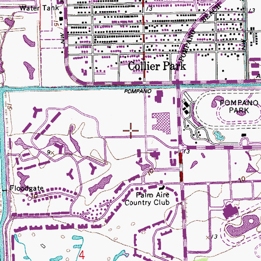Topographic Map of Court at Palm Aire, FL