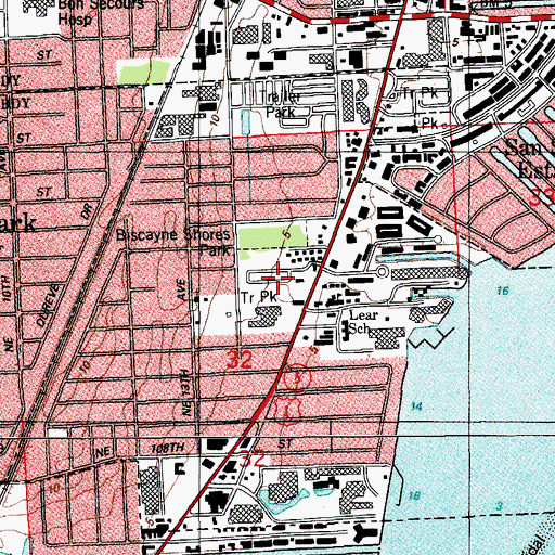 Topographic Map of Courtly Manor, FL