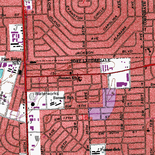 Topographic Map of College Academy at Broward Community College High S, FL