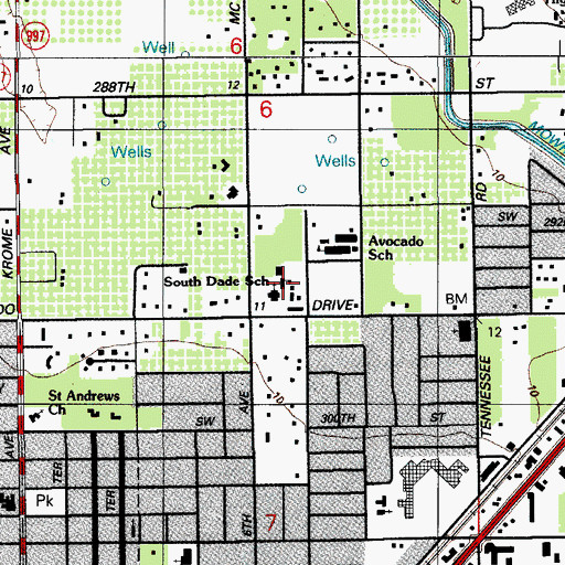 Topographic Map of Colonial Christian School, FL