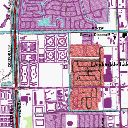 Topographic Map of Colonnade Medical Center, FL