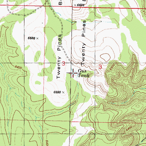 Topographic Map of Gus Tank, AZ