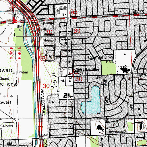 Topographic Map of Christ the King Preschool, FL