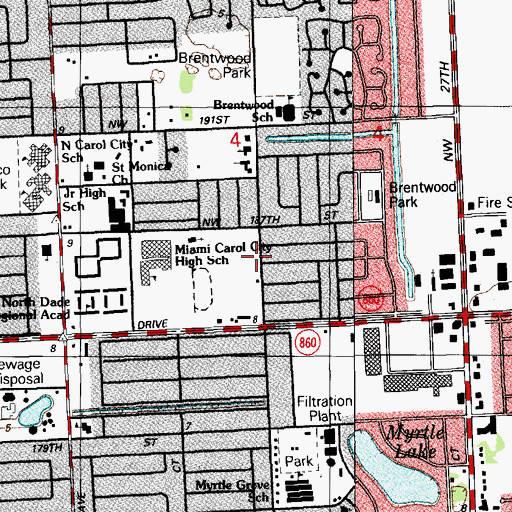 Topographic Map of Carol City Complex, FL