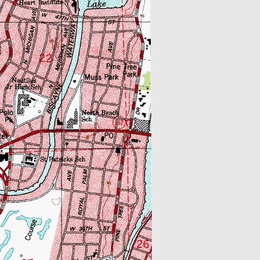 Topographic Map of Casa Dei Bambini Day Care Center, FL