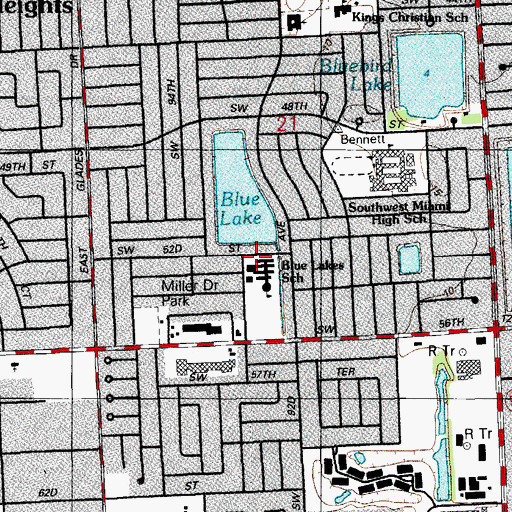 Topographic Map of Blue Lakes K - 8 School, FL