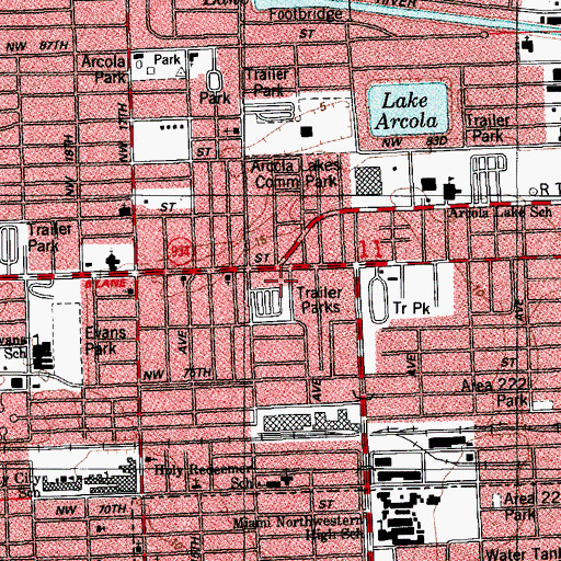 Topographic Map of Bobs Mobile Home Park, FL