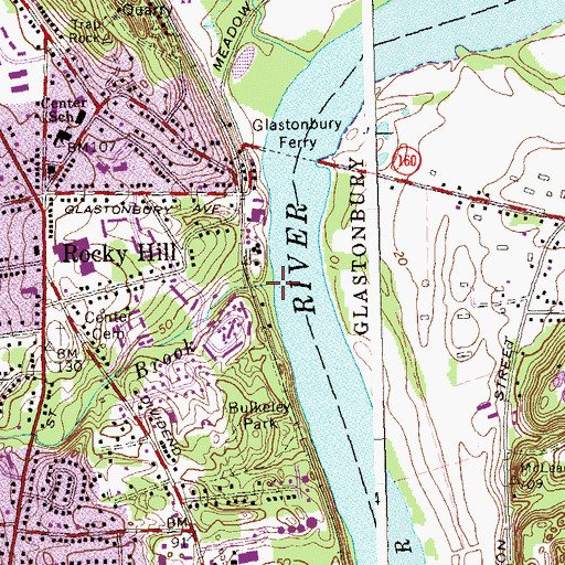 Topographic Map of Hog Brook, CT
