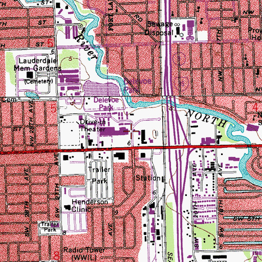 Topographic Map of Broward Detention Center School, FL