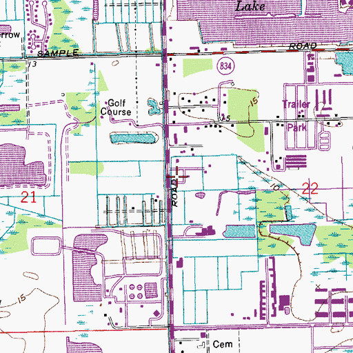 Topographic Map of Broward Intensive Halfway School, FL