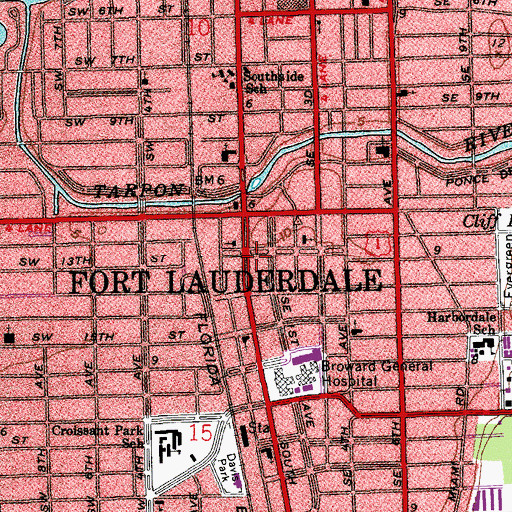 Topographic Map of Broward Nursing and Rehabilitation Center, FL
