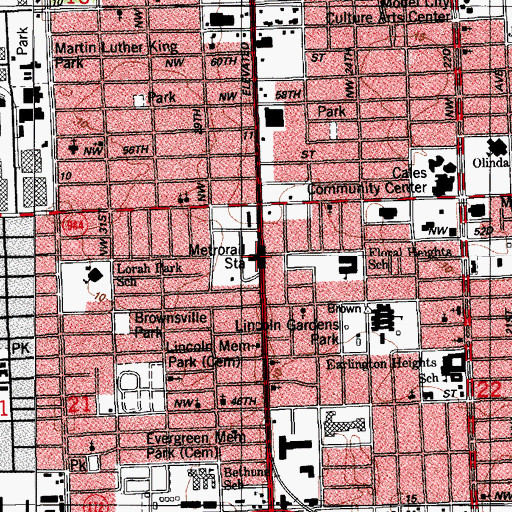 Topographic Map of Brownsville Station, FL