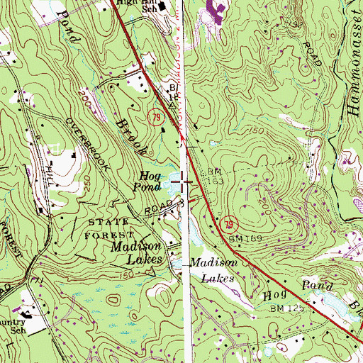 Topographic Map of Hog Pond, CT